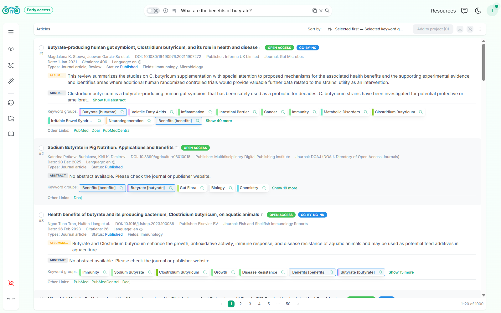 Search results showing transparent ranking data